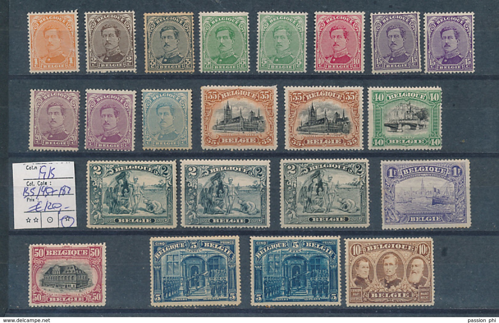 BELGIUM  1915 ISSUE COB 135/149 + SOME SHADES NICE SET LH CHARNIERE TRES PROPRE - 1915-1920 Albert I