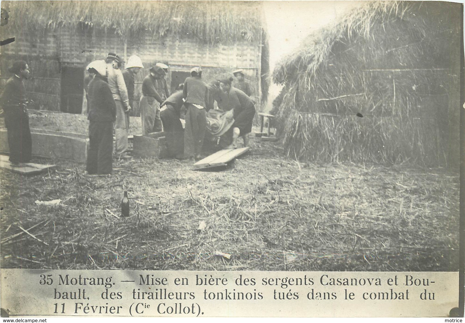 TONKIN /VIET-NAM - 35- Motrang Mise En Bière Des Sergents Casanova Et Boubault (photo Ancienne Format 16,8cm X 11,8cm). - Lieux