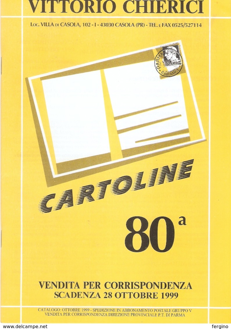 CATALOGO 80° VENDITE CARTOLINEDI VITTORIO CHIERICI (con Riproduzione Di 1182 Cartoline) - Altri & Non Classificati