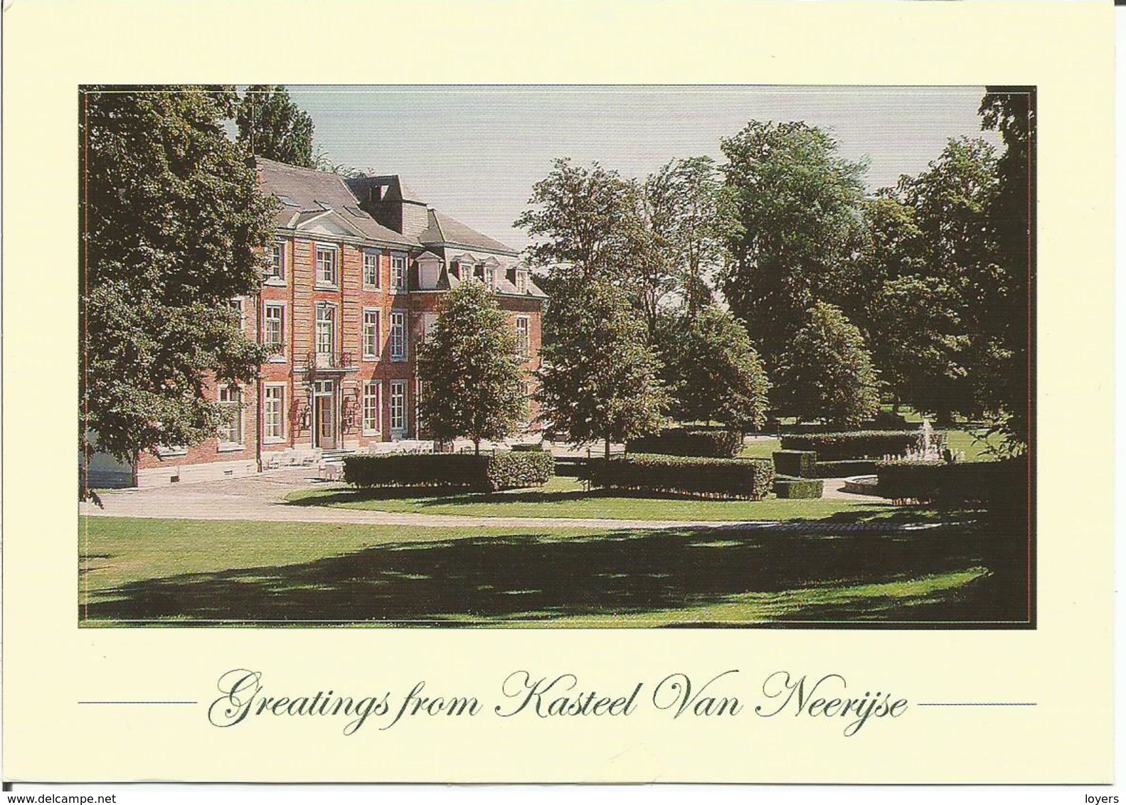 Greetings From Kasteel Van Neerijse (Hôtel-Restaurant)  (scan Verso) - Alberghi & Ristoranti