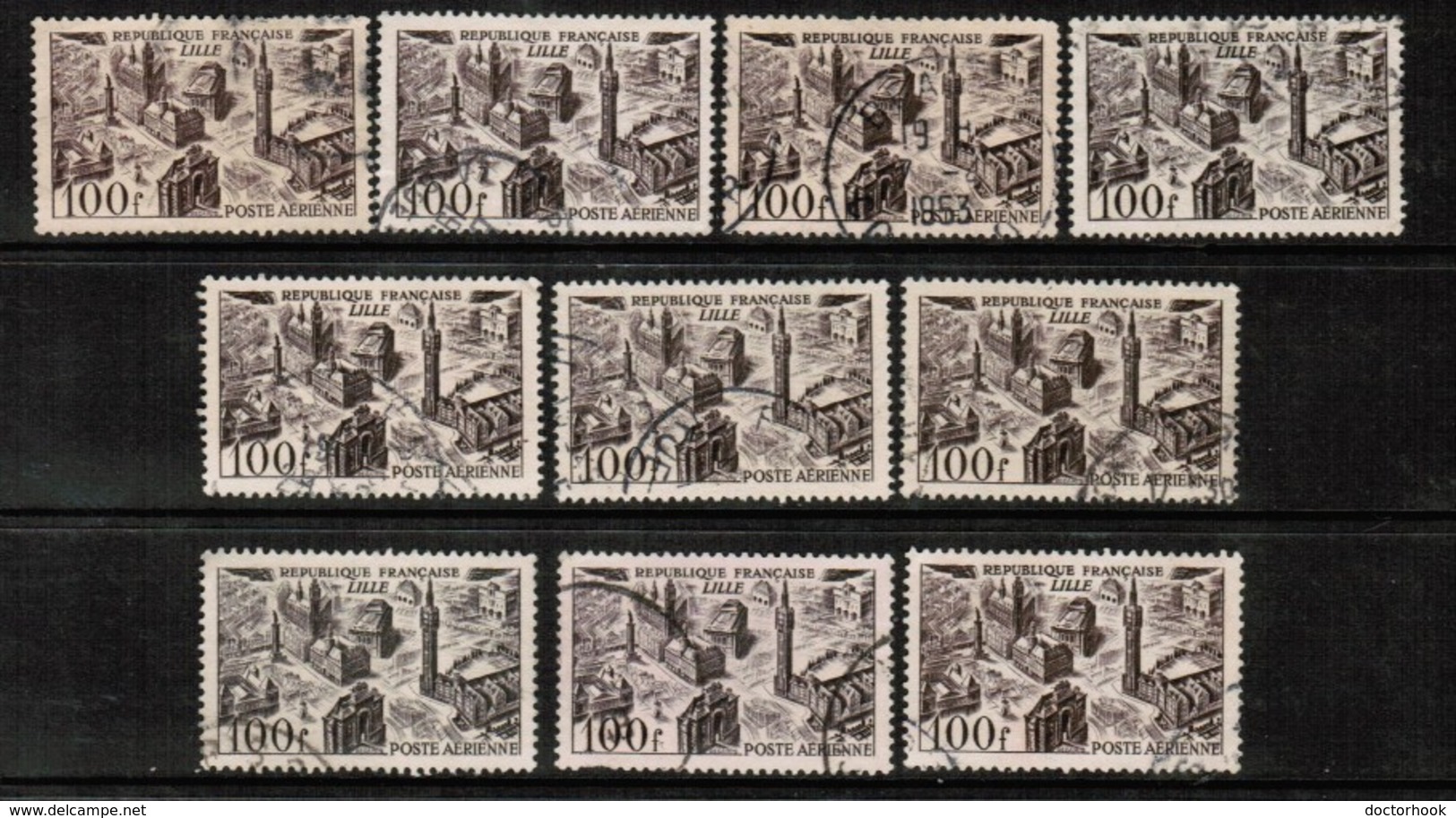 FRANCE   Scott # C 23 USED WHOLESALE LOT OF 10 (WH-246) - Vrac (max 999 Timbres)