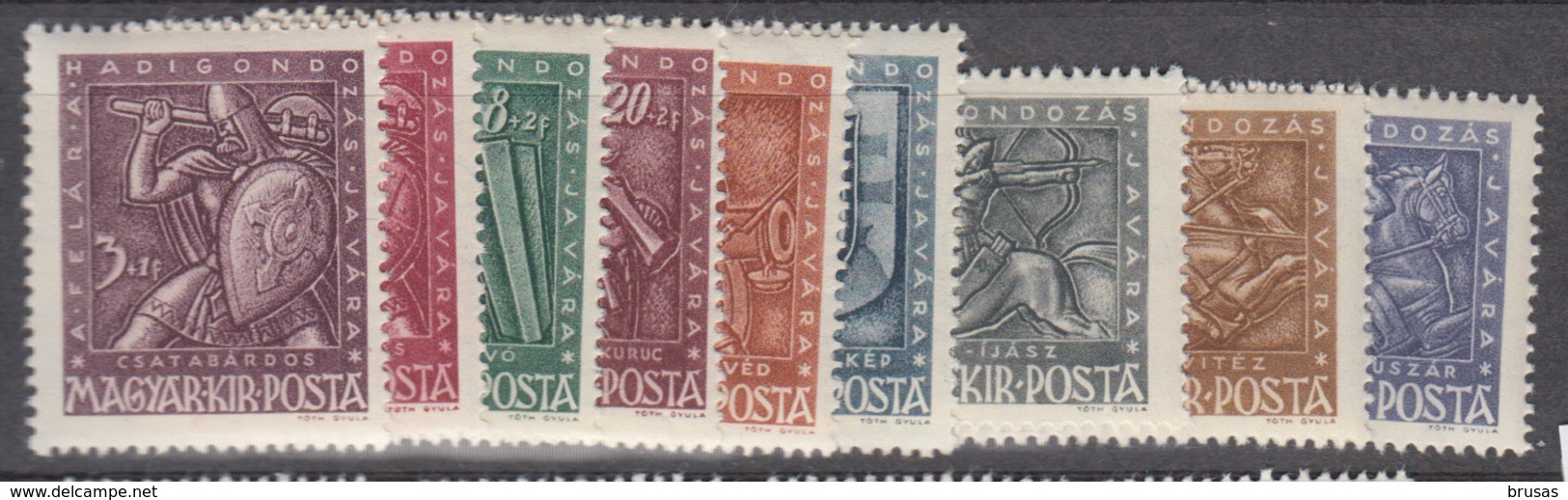 Hungary 1943 - 722-730 Mint Hinged * - Nuevos