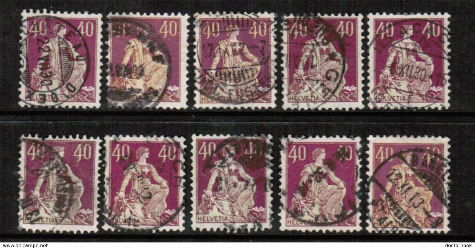 SWITZERLAND   Scott # 136 USED WHOLESALE LOT OF 10 (WH-247) - Vrac (max 999 Timbres)