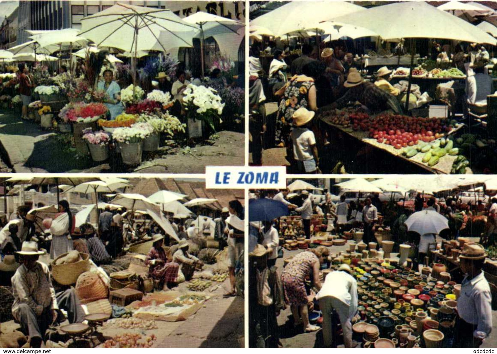 LE ZOMA  Marché Malgache Multivues RV Beaux Timbres 50 +5 +10 - Madagascar