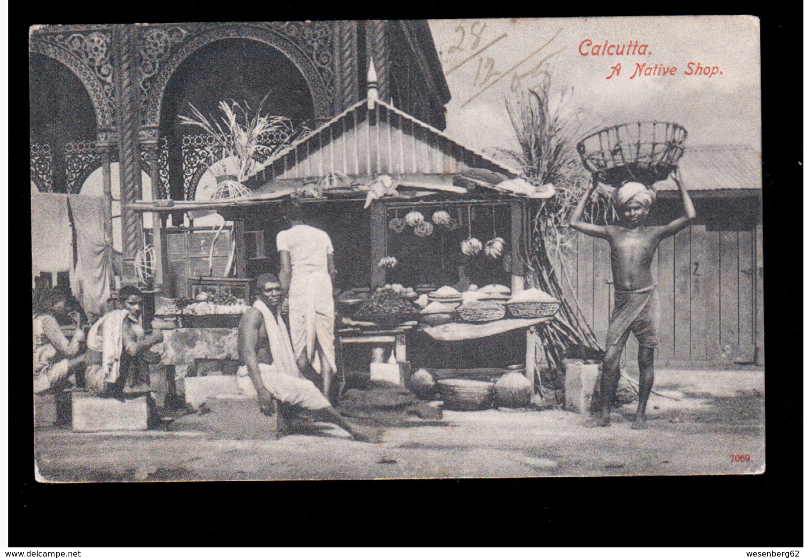 INDIA  Calcutta A Native Shop Ca 1910 OLD POSTCARD 2 Scans - Indien