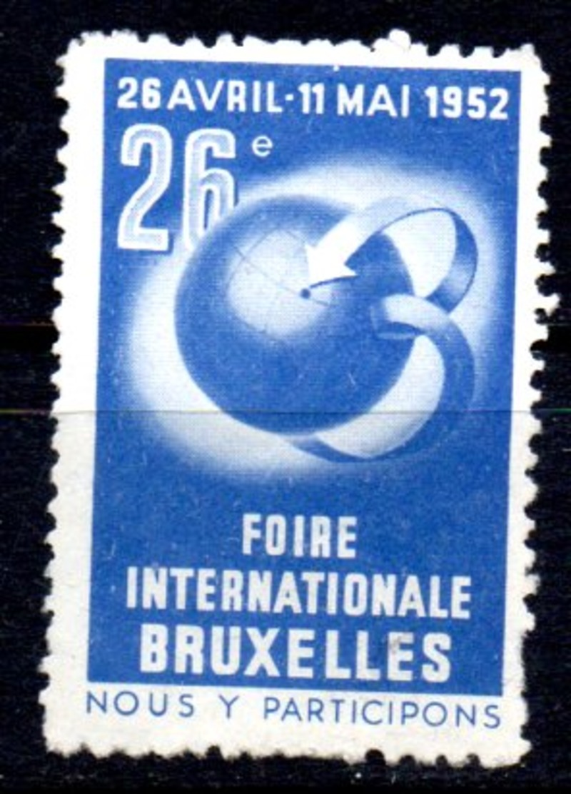 Cinderella 1952Foire Internationale Bruxelles (mint No Gum)(C-P12-40) - Altri & Non Classificati