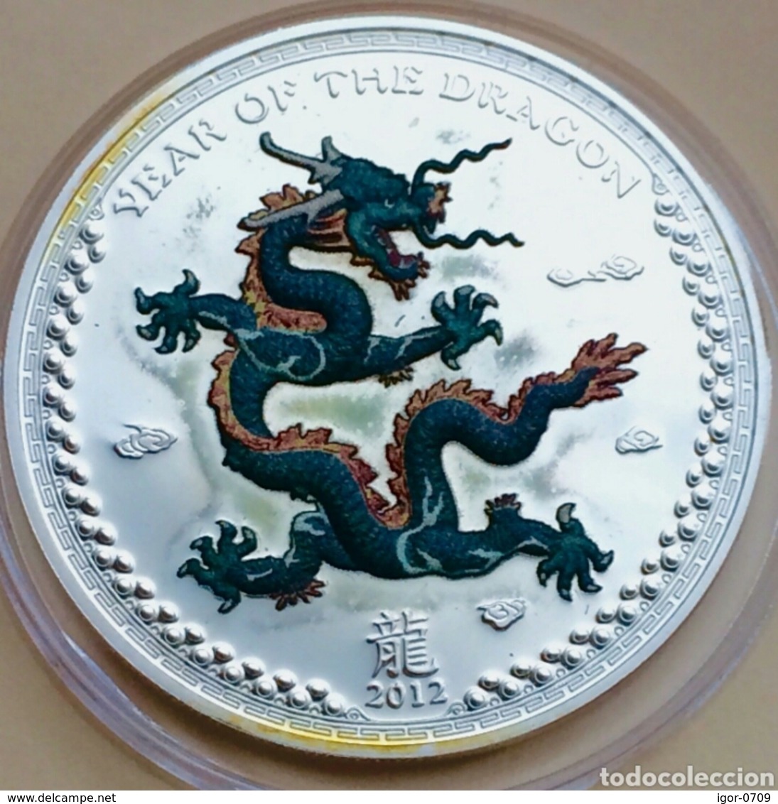 Palau 2012 Year Of Dragon 2 Coins Set. Proof  Silver .Original Box And Coa - Palau