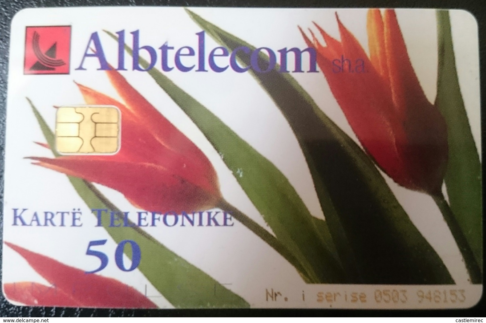 ALBANIA_Flowers_Tulip_Albtelekom_ALB-63_2001_TIRAGE(200,000) - Albanien