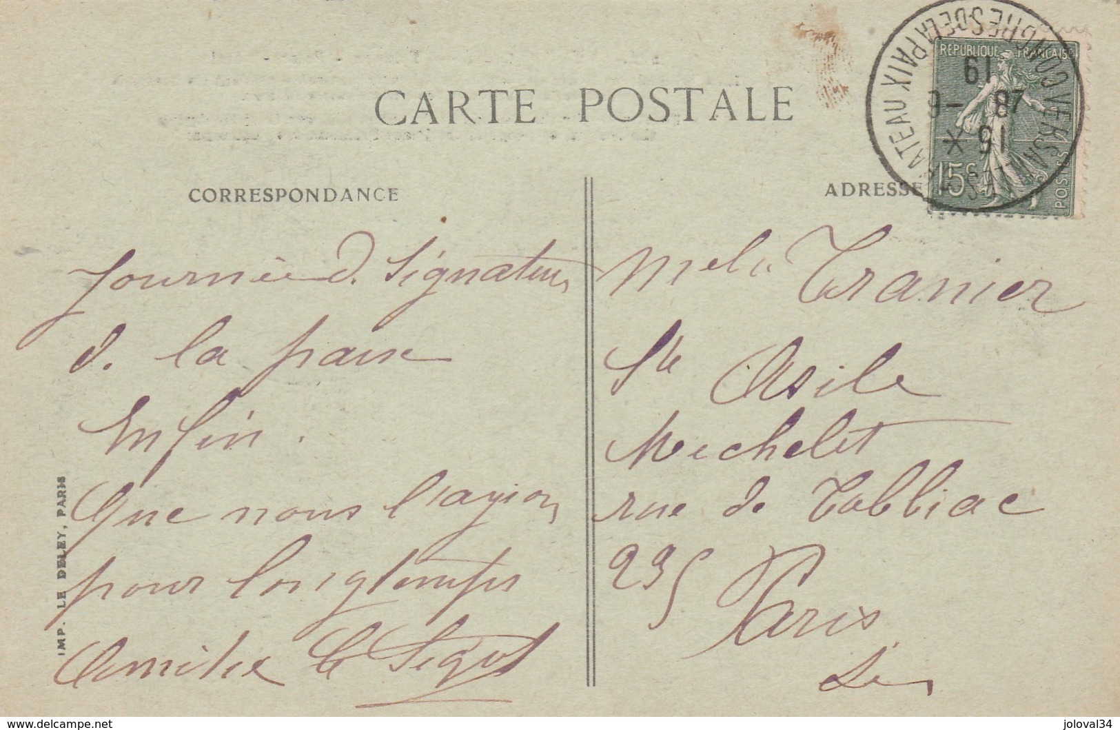 Cachet VERSAILLES CHATEAU CONGRES DE LA PAIX  1919 Sur Carte Postale  Trianon - Lettres & Documents