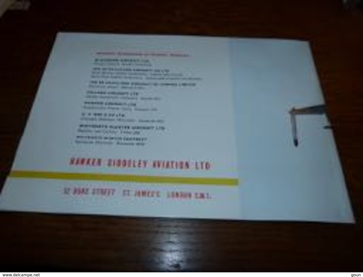 Document présentation Hawker Siddeley aviation  militaire Buccaneer P.1127 Vulcan Red Top etc etc