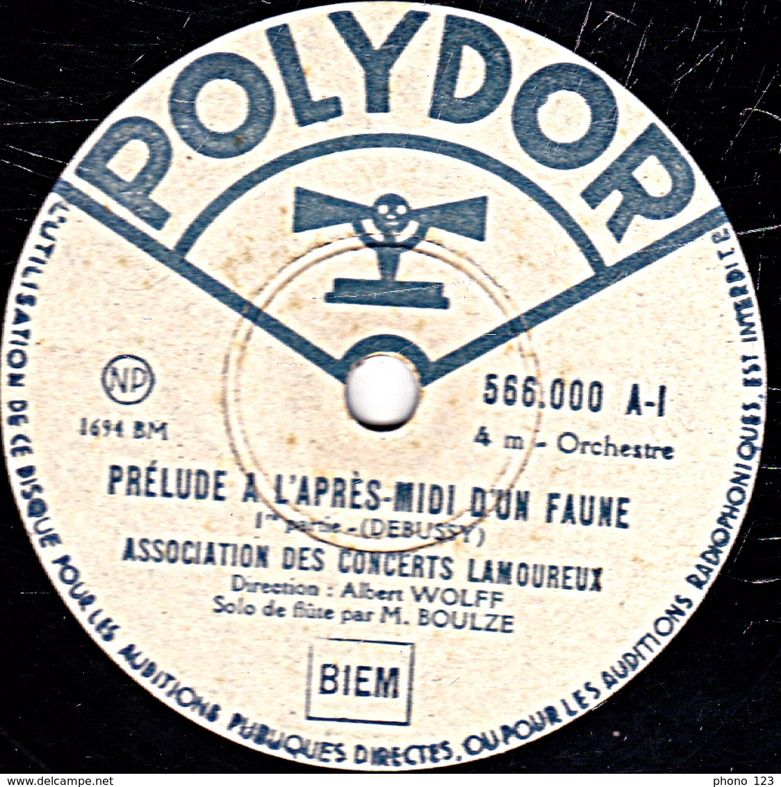 78 Trs  30 Cm état B - CONCERTS LAMOUREUX - PRELUDE A L'APRES-MIDI D'UN FAUNE 1 Re Et 2 E Parties - 78 Rpm - Schellackplatten