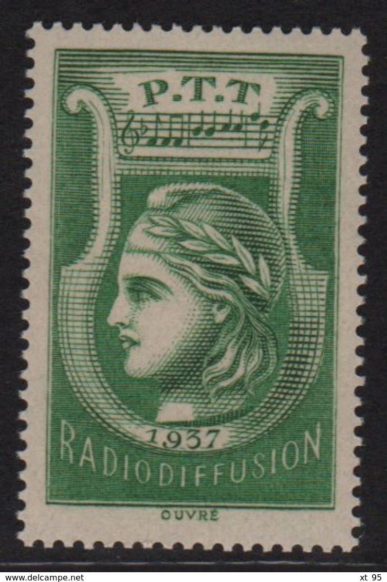 Radiodiffusion - N°3 - Vert - Neuf Sans Charniere - Cote 82€ - Radiodifusión