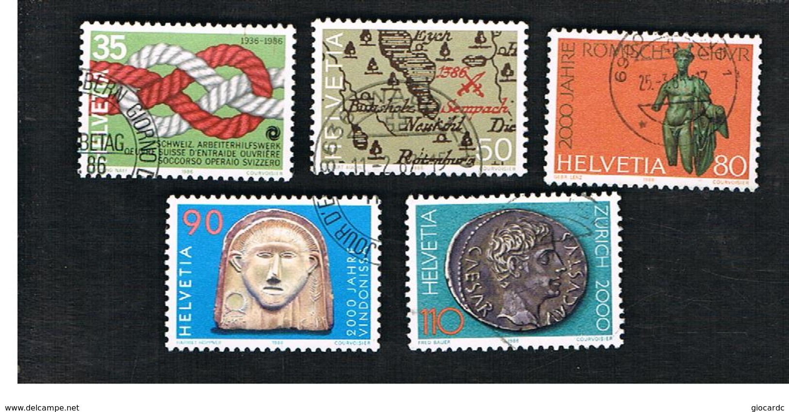 SVIZZERA (SWITZERLAND) -  SG 1090.1094 - 1986  PUBLICITY ISSUE  (COMPLET SET OF 5) - USED - Usati