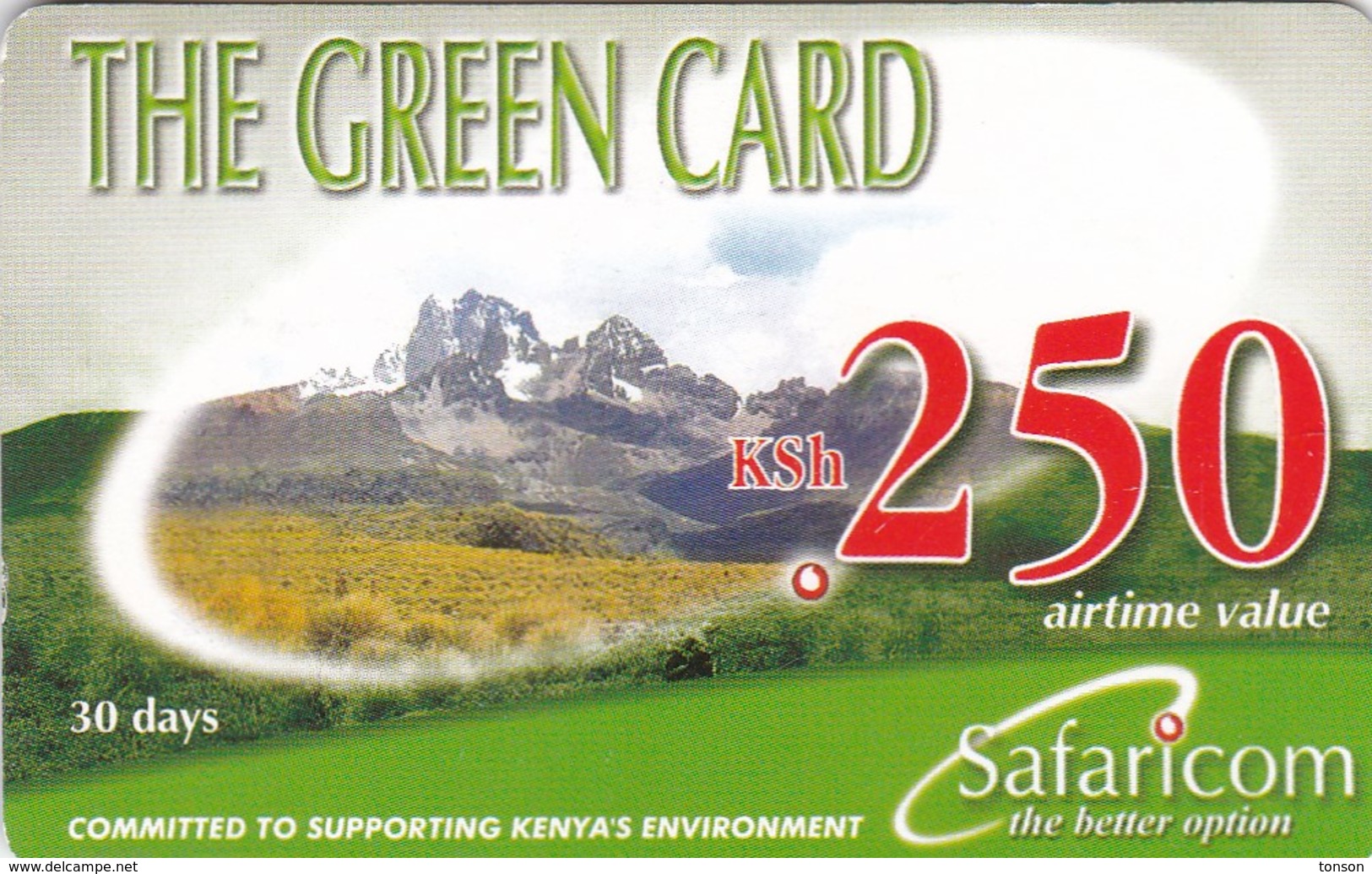 Kenya, KE-GRE-REF-0002_070915, KSh 250, The Green Card (Validity 30 Days), Expiry 2007/09/15, 2 Scans. - Kenia