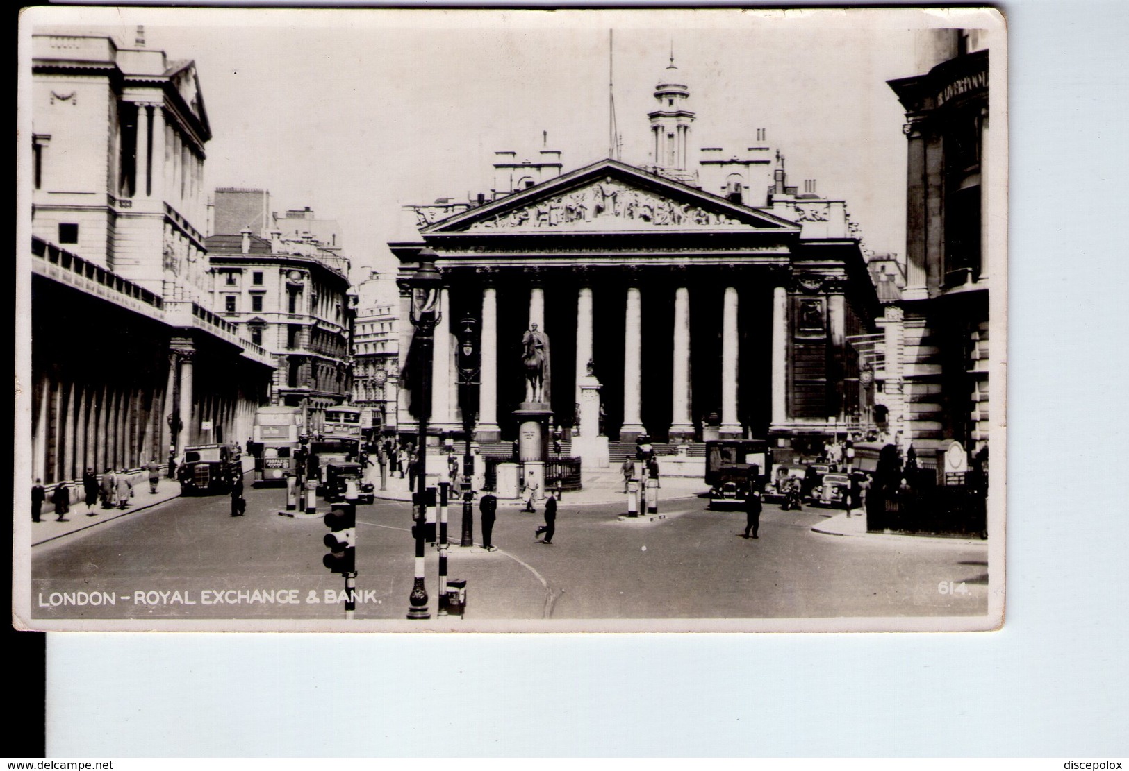 U3597 Small Postcard 1954 LONDON,  ROYAL EXCHANGE E BANK (banca, Banque) + Auto Cars Voitures - Altri & Non Classificati