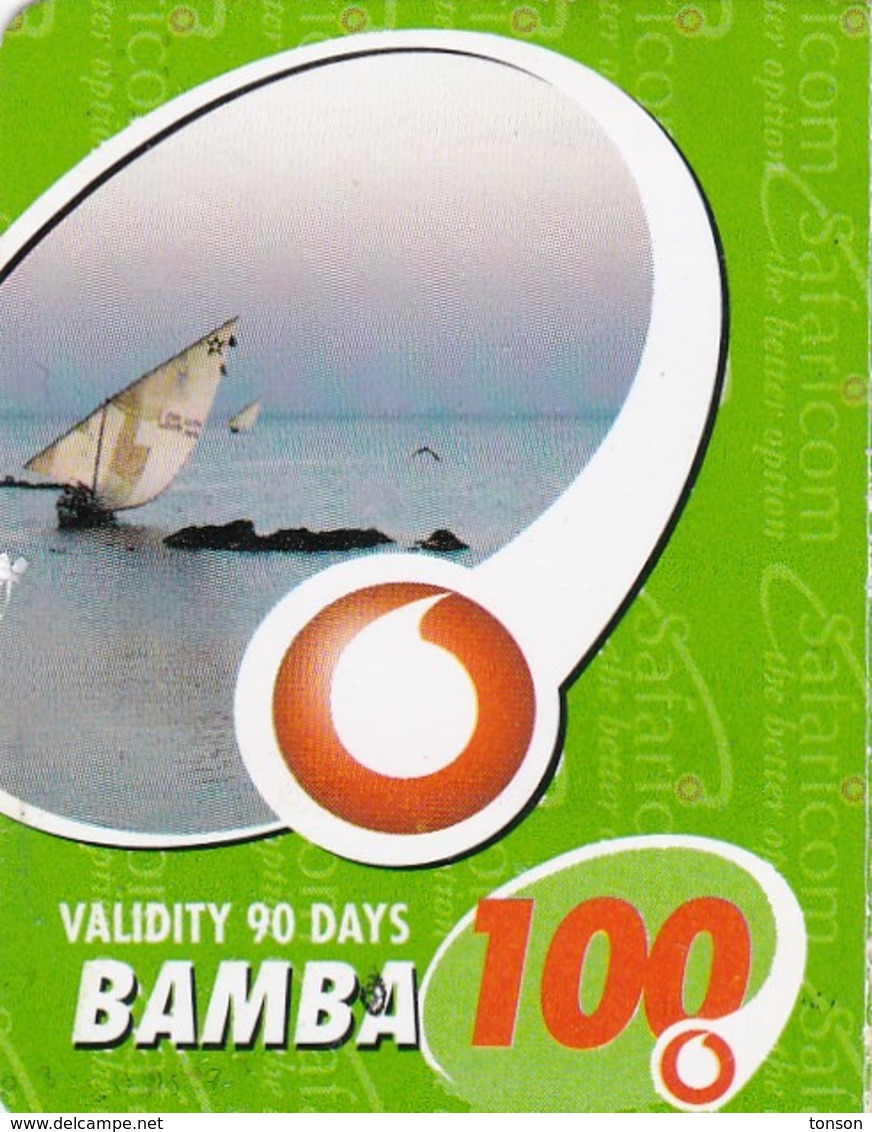 Kenya, Bamba 100, Special / Small Card, Boat, 2 Scans.    Expiry : 16-03-2011. - Kenya