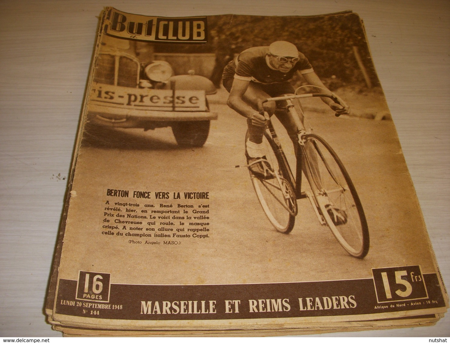 BUT Et CLUB 144 20.09.1948 CYCLISME BERTON FOOT OM MARSEILLE REIMS BOXE CERDAN - Sport