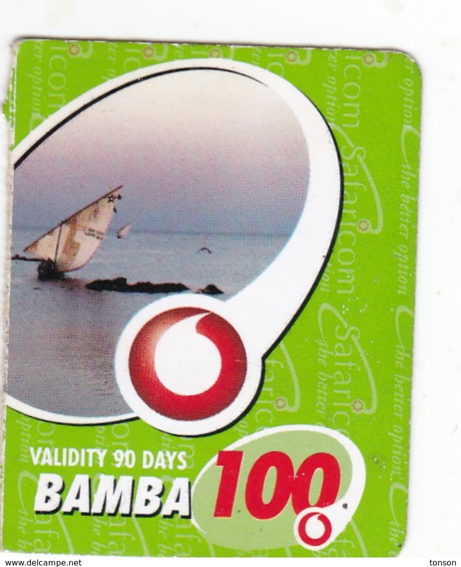 Kenya, Bamba 100, Special / Small Card, Boat, 2 Scans.    Expiry : 07-03-2011. - Kenia