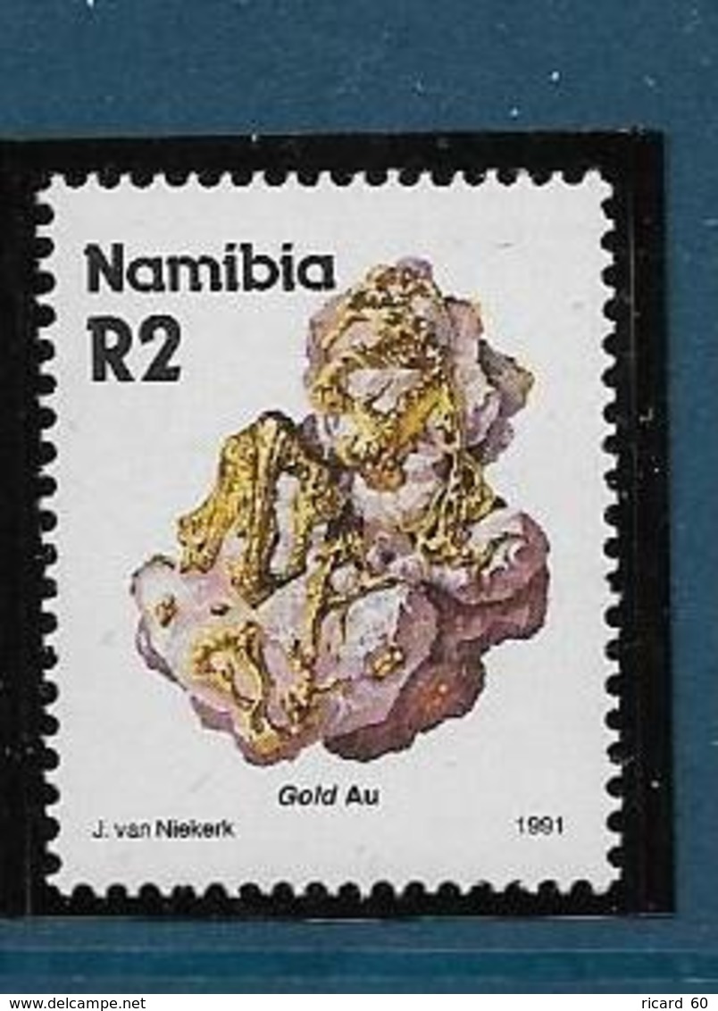 Timbre Neuf ** Namibie 1991, Minéraux, N° 653 Yt, Or, Gold - Minerals