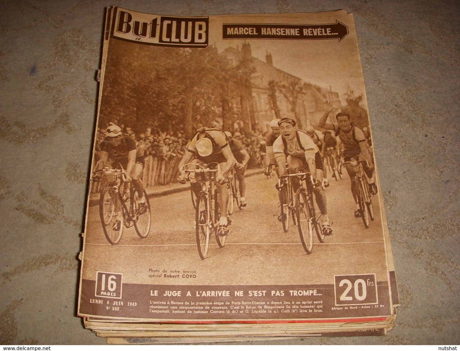 BUT Et CLUB 182 06.06.1949 CYCLISME DE SIMPELAERE LAZARIDES FOOT FRANCE SUISSE - Sport