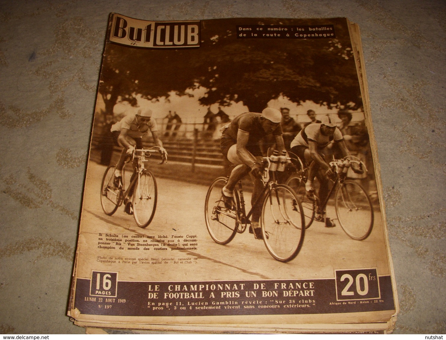 BUT Et CLUB 197 22.08.1949 CYCLISME CHPT MONDE VAN STEENBERGEN FOOT LENS LILLE - Sport