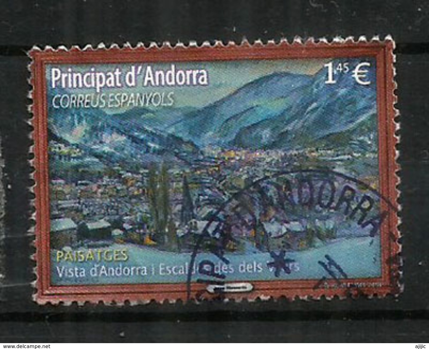 Vues D'Andorre & Escaldes 2018, Un Timbre Oblitéré,  1 ère Qualité.AND.ESP - Used Stamps