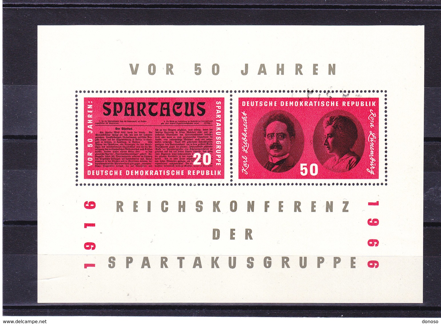 RDA 1966 SPARTAKUS Yvert BF 20 NEUF** MNH - Neufs