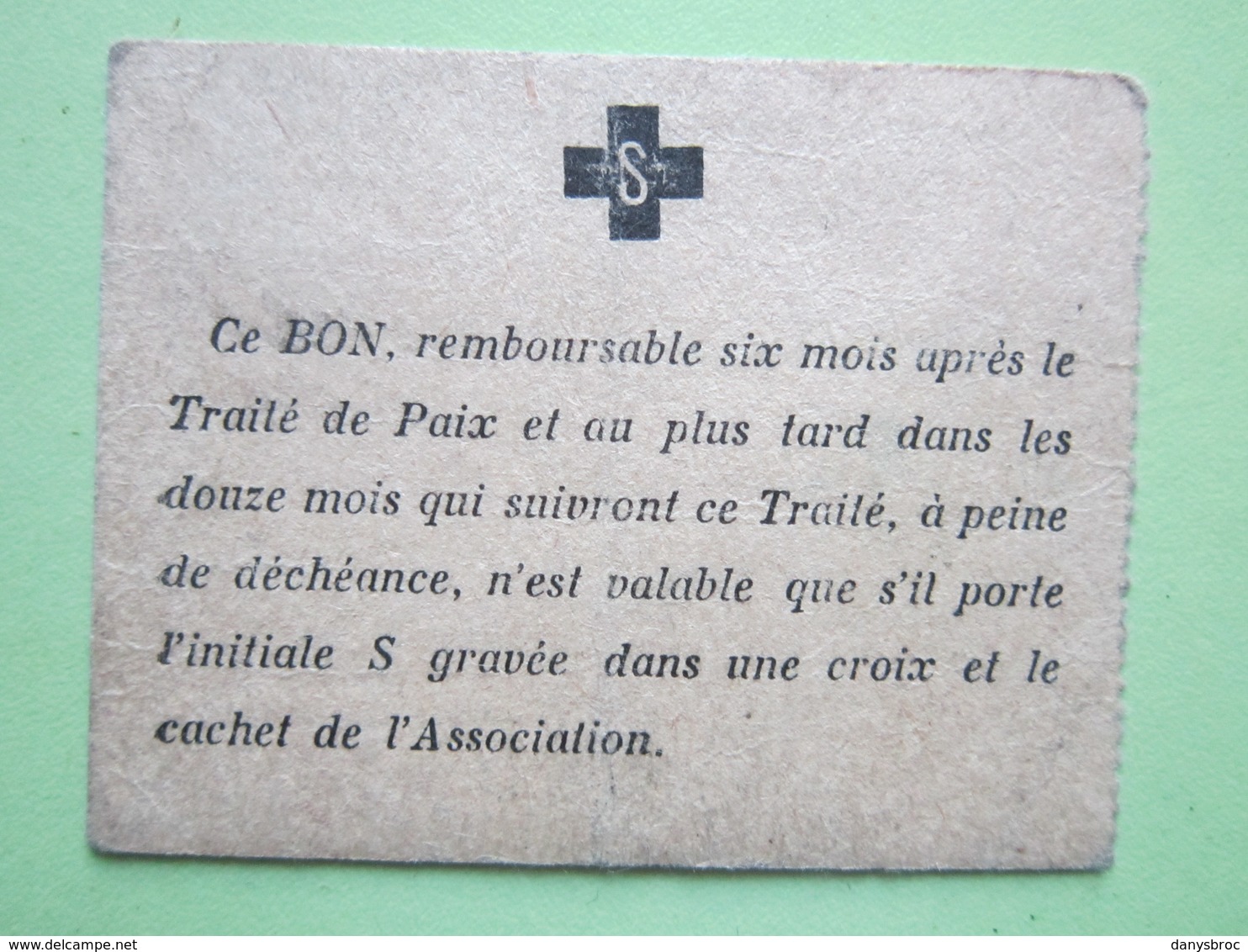 Bon De Nécessité De La Région De Solesmes (59) DIX CENTIMES - Le Maire De Vertain R.DUBOIS (59) 1914-1918 - Bons & Nécessité