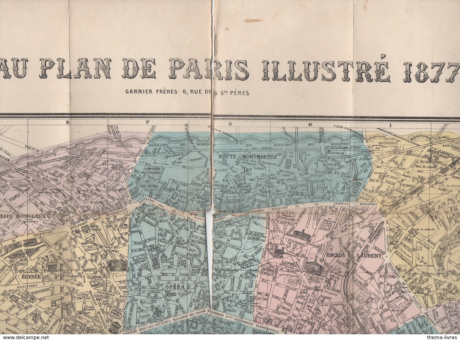 Paris : Nouveau Plan De Paris Illustré 1877 (PPP15932) - Autres & Non Classés