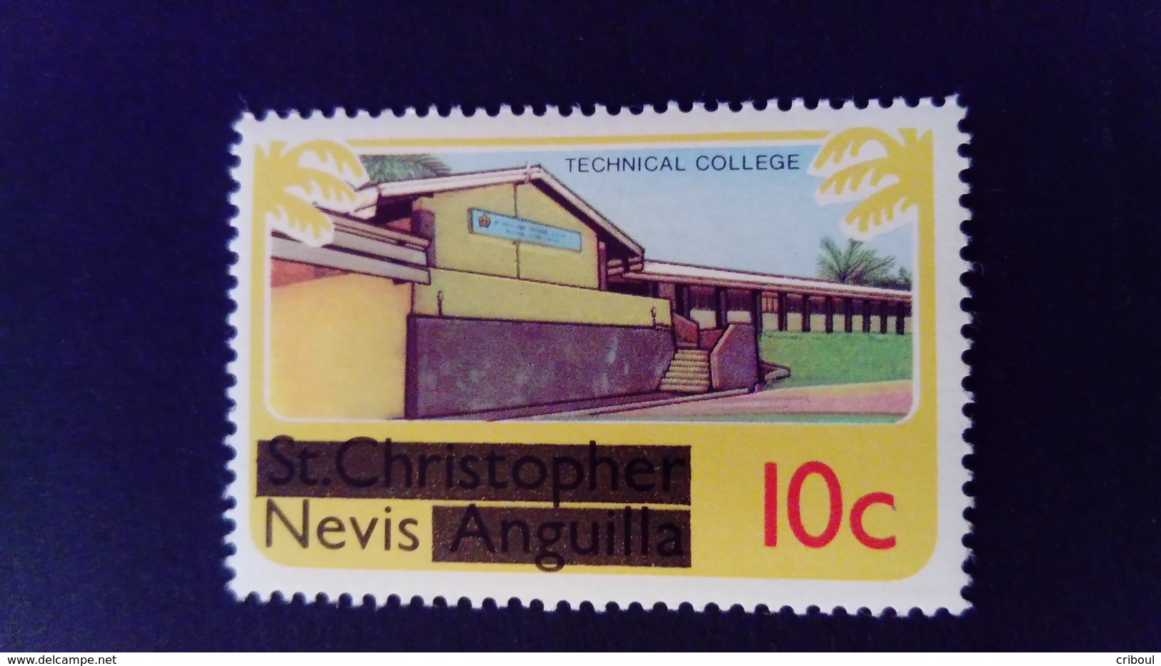 Nevis 1980 Ecole College School Timbre De St Christophe Nevis Anguilla Surchargé Overprint Yvert 31 ** MNH - St.Christopher-Nevis-Anguilla (...-1980)