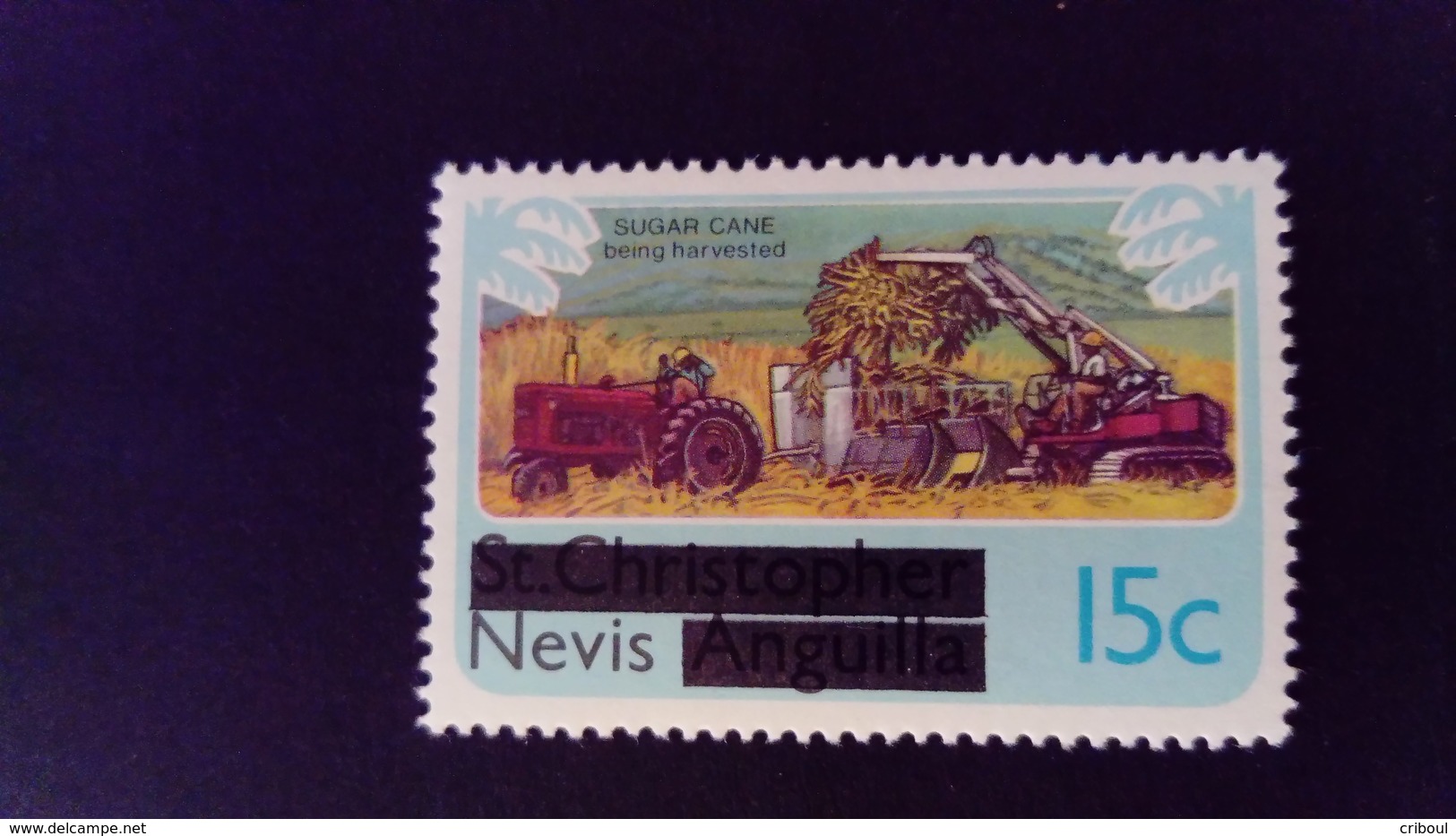 Nevis 1980 Agriculture Canne à Sucre Sugar Cane Timbre St Christophe Nevis Anguilla Surchargé Overprint Yvert 33 ** MNH - St.Christopher-Nevis-Anguilla (...-1980)