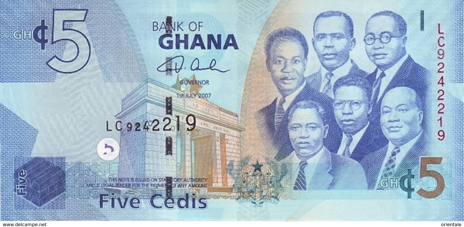 GHANA P. 38a 5 C 2007 UNC - Ghana