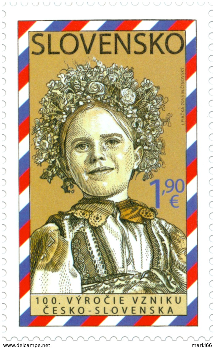 Slovakia - 2018 - Centenary Of Establishment Of Czecho-Slovakia - Mint Stamp - Nuevos