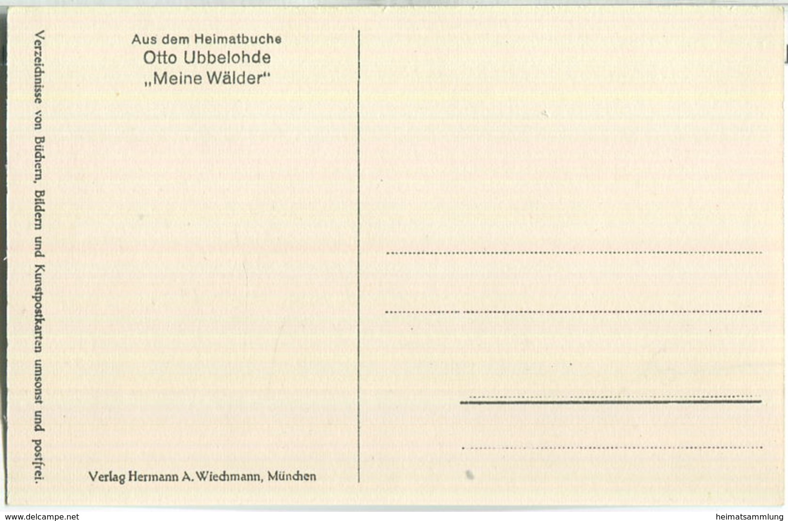 Ein Stilles Tal - Aus Dem Heimatbuche Otto Ubbelohde Meine Wälder - Künstlerkarte Signiert Otto Ubbelohde - Ubbelohde, Otto