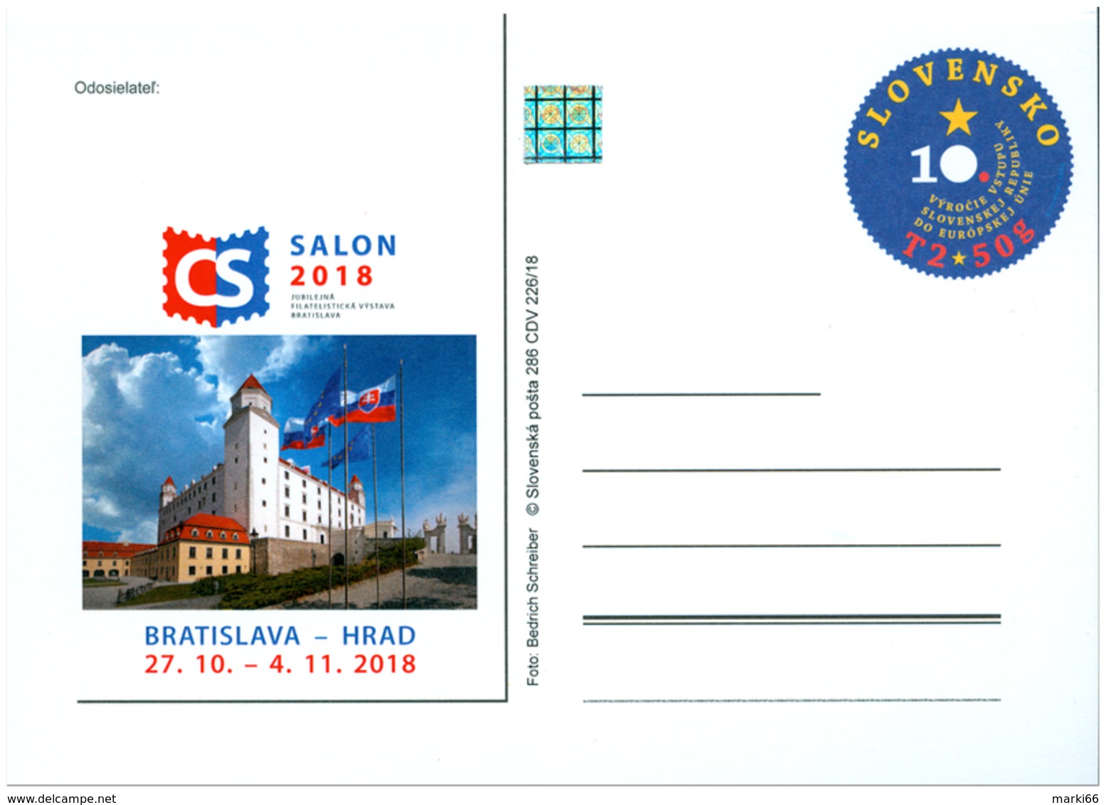 Slovakia - 2018 - Exhibition C-S SALON 2018 - Special Postcard With Hologram - Postkaarten