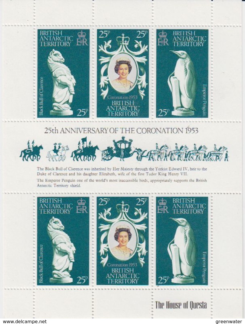 British Antarctic Territory (BAT) 1978 25th. Ann. Of The Coronation M/s ** Mnh (41256) - Unused Stamps