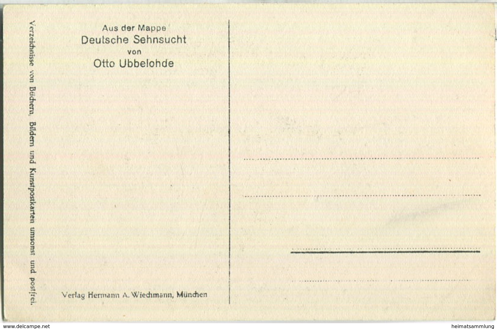 In Der Sommernacht - Aus Der Mappe Deutsche Sehnsucht - Künstlerkarte Signiert Otto Ubbelohde - Ubbelohde, Otto