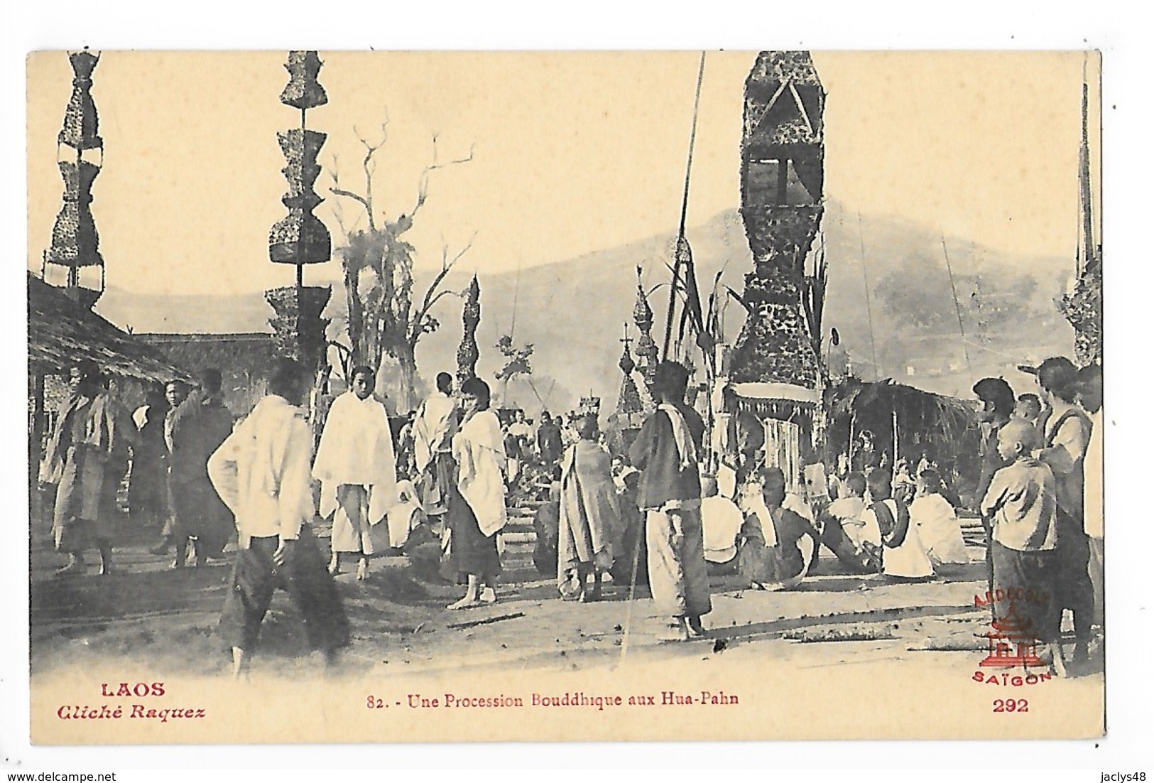 LAOS -   Une Procession Bouddhique Aux Hua-Pahn  ## RARE ##   -   L 1 - Laos