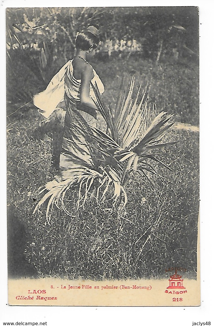 LAOS -   La Jeune Fille Au Palmier (Ban-Mouang))   ## RARE ##   -   L 1 - Laos