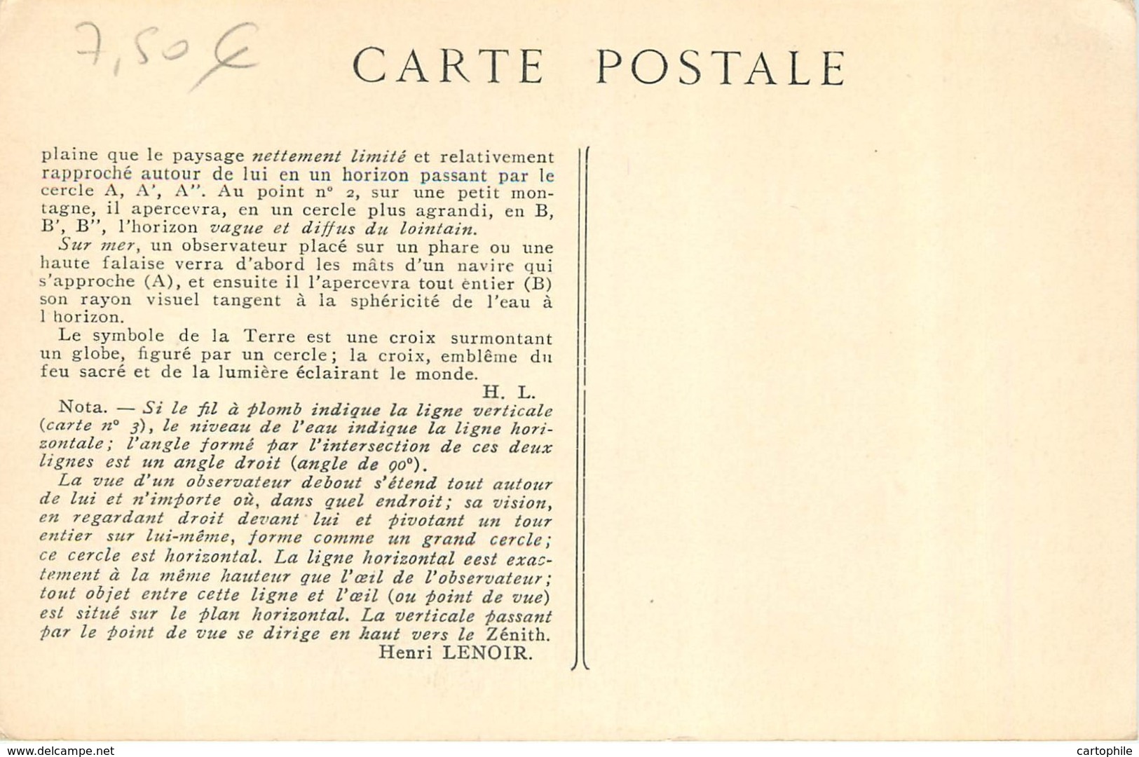 ASTRONOMIE - 4. La Sphericité De La Terre - Où L'on Explique Que La Terre N'est Pas Plate... Par Henri LENOIR En 1912 - Astronomie