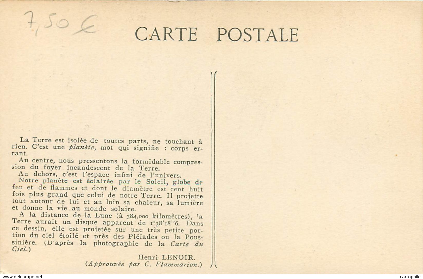 ASTRONOMIE - 1. La Terre Dans L'Espace - Les 4 éléments : Terre, Feu, Eau Et L'Air... Par Henri LENOIR En 1912 - Astronomia