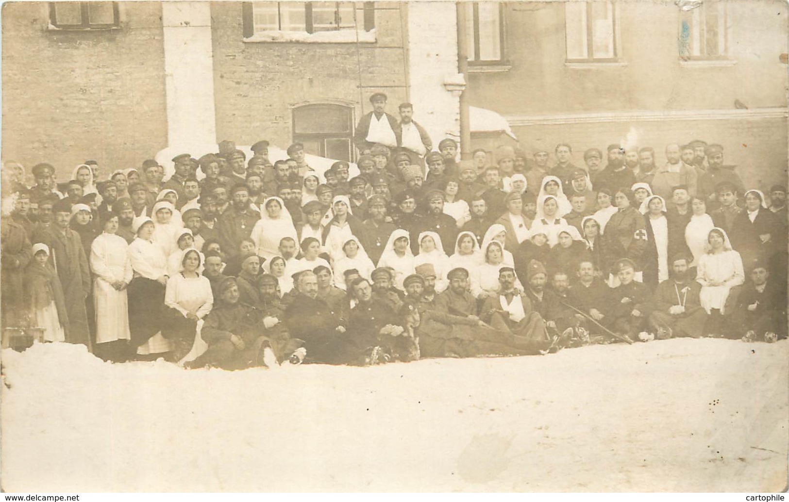 MILITARIA - Carte Photo D'un Hopital Militaire Guerre 14/18 Non Situé - Infirmières - War 1914-18