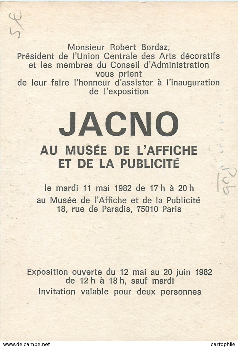 Publicité - Carte Publicitaire JACNO - Musée De L'Affiche - Cigarettes Gauloises - Mai 1982 CPM - Publicité