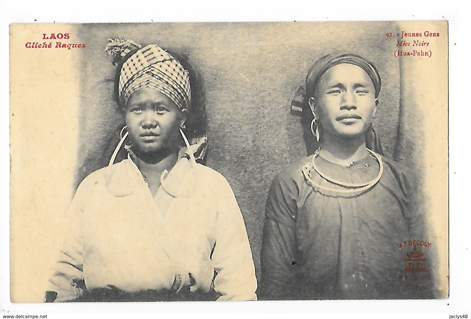 LAOS -   Jeunes Gens Méo Noirs (Hua-Pahn)   ## TRES RARE ##   -   L 1 - Laos