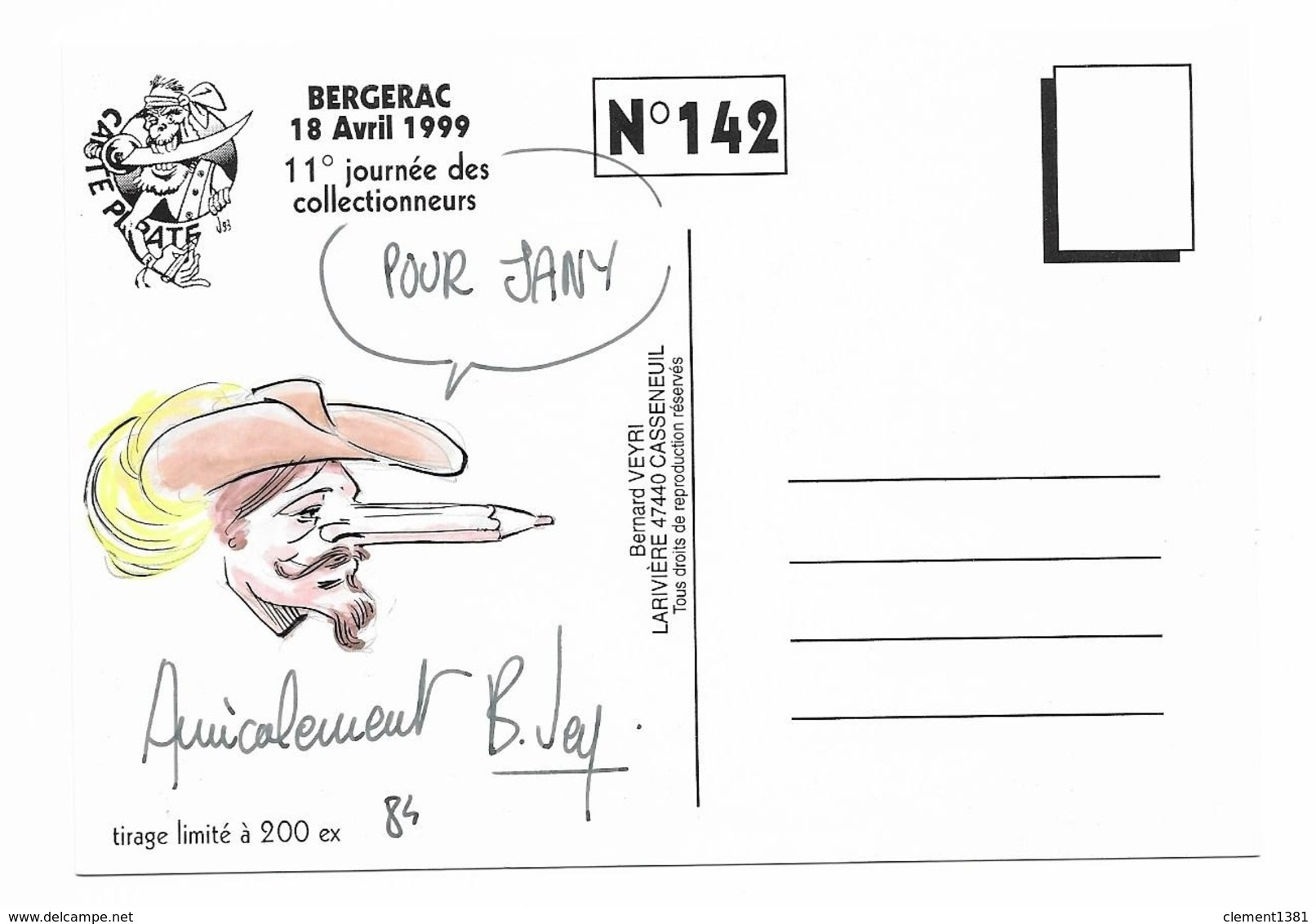 Illustrateur Bernard Veyri Caricature Dedicace Bergerac Rencontre De La Collection Edmond Rostand Cyrano Anatole France - Veyri, Bernard