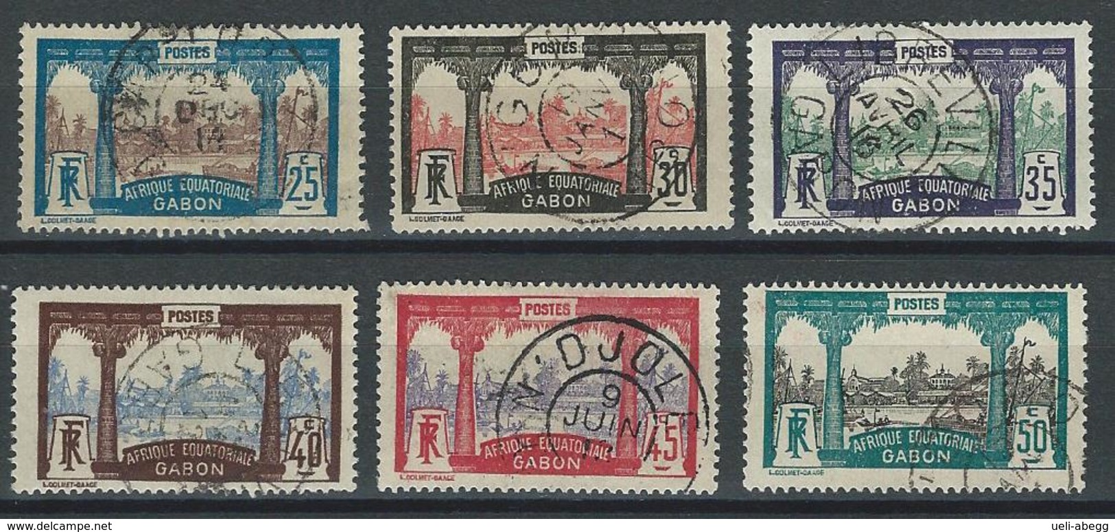 Gabon Yv. 56-61, Mi 58, 60, 62-66 - Used Stamps