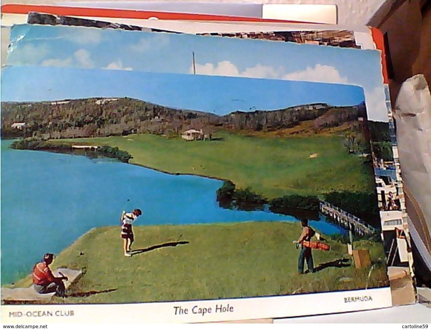 Bermuda: The Cape Hole. . . Mid-Ocean Golf Course STAMP  SELO TIMBRE 9 D Library  Historical 1965 GX5557 - Bermuda