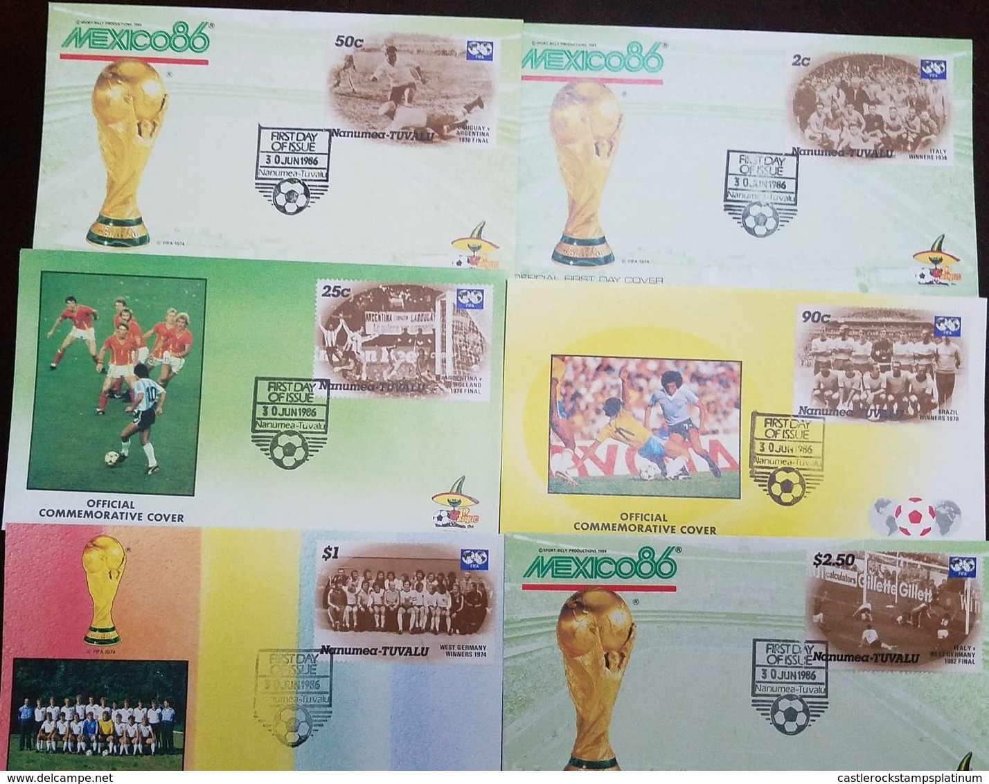 O) 1986 TUVALU, 1986 WORLD CUP SOCCER CHAMPIONSHIP-MEXICO 1986, FOOTBALL SPORT,PICTURE EMBLEMS-OTHER PICTURE CHARACTER T - Tuvalu