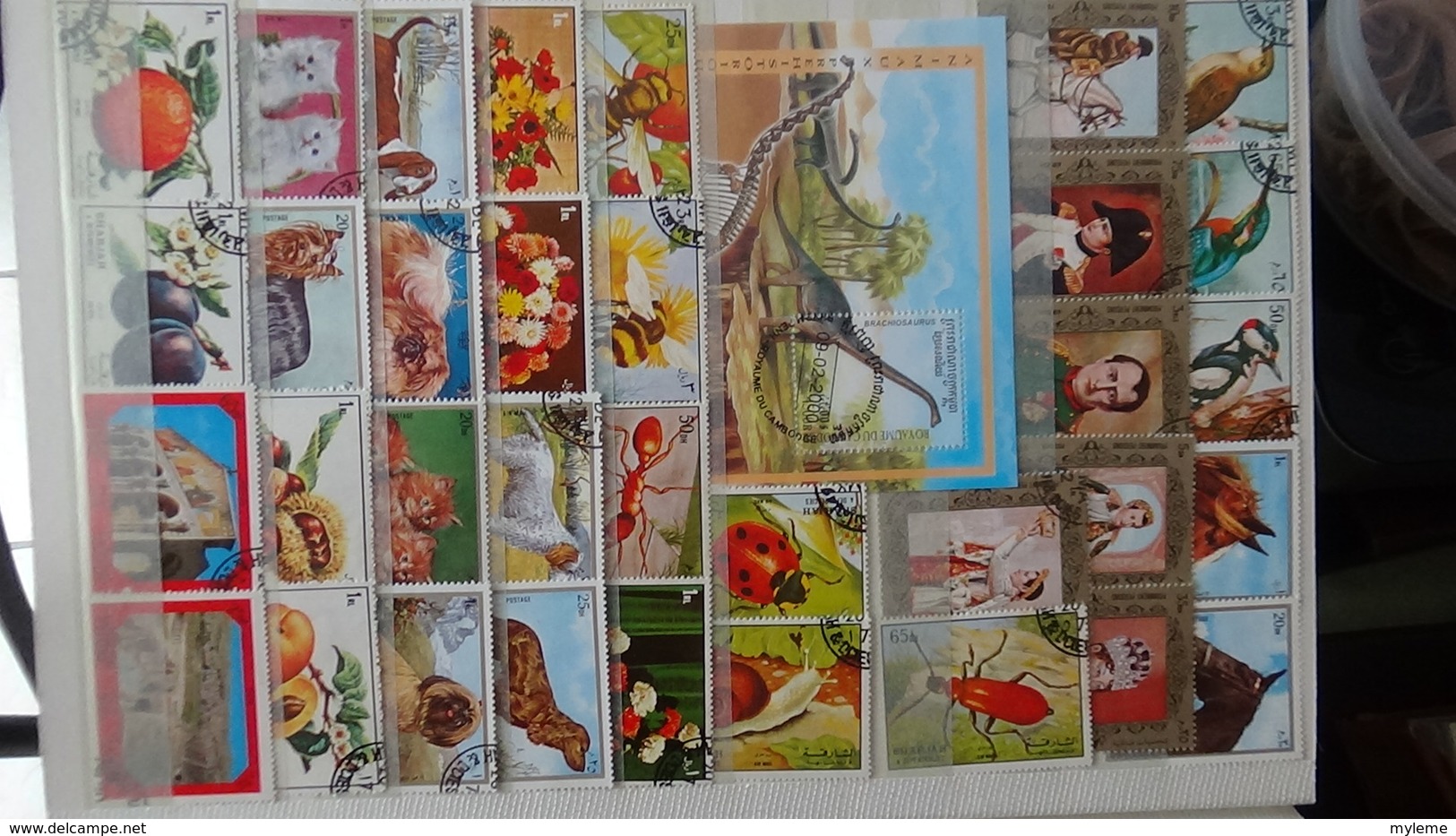 Des centaines de timbres et blocs oblitérés du monde. Idéal pour comléter ses thématiques avions, JO, oiseaux ...