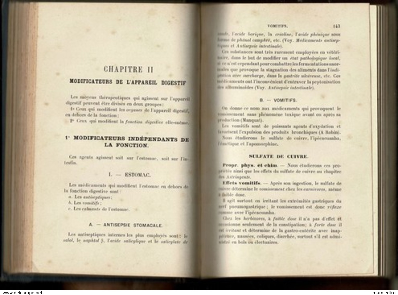1905 LIVRE " Thérapeutique Vétérinaire Appliquée" 568 Pages+ 50 Pages "Bibliothèque Du Vétérinaire" Etat D'usage 7 Scans - Animaux